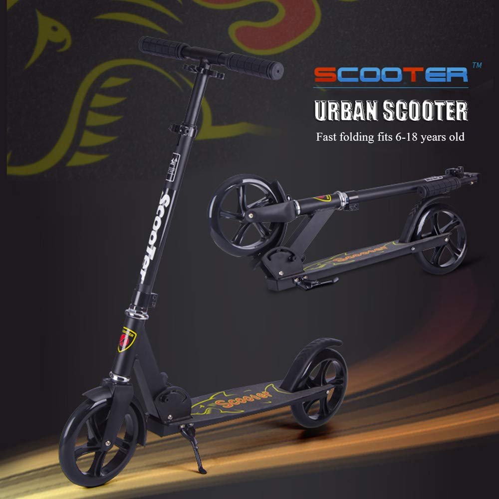 WRRAC-Trampolines High End Scooter - Tornado City Scooter Brake Suspension, Foldable and Height-Adjustable Stunt Scooter, Freestyle Kick Scooter for Adults and Children