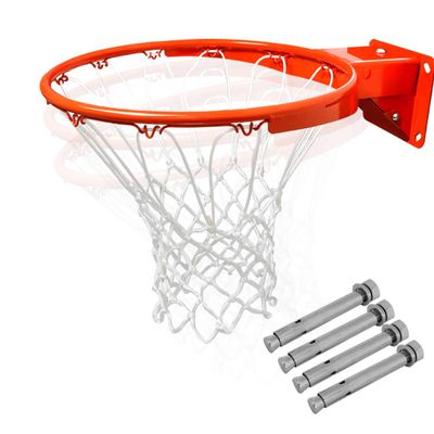 ProSlam Heavy Duty Wall Mounted Basketball Rim, 18 inch Professional Single-Spring Hanging Basketball Goal Fits Indoor and Outdoor Wall