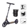 WRRAC-Trampolines Freestyle Sports Kick Scooter Durable Push Scooter Foldable Lightweight Alloy Deck Foot Brake T-Bar 100kg Max Load for Kids 8 Years and Up Ride Tool, Black view 1