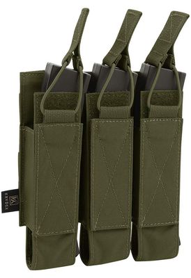 KRYDEX Open Top Triple MP7 MP5 MP9 Magazine Pouches Molle (Ranger Green)