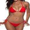 Women Two Piece Swimsuit Sexy Swimwear Halter String Triangle Bikini Sets Red L view 1