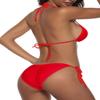 Women Two Piece Swimsuit Sexy Swimwear Halter String Triangle Bikini Sets Red L view 3
