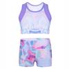 Alvivi Kids Girls Two Piece Snowflake Dancewear Gymnastics Sports Dance Outfit Tank Top with Shorts Set Colorful 12-14 Years view 1