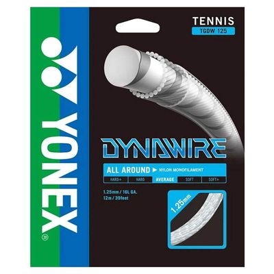YONEX Dynawire Tennis String Set (16, White/Silver)