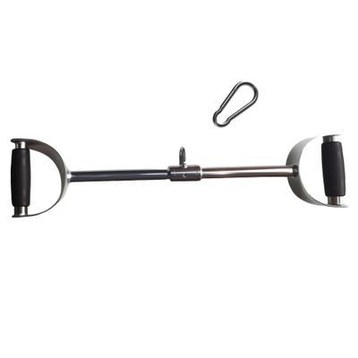 yuhqc LAT Pull Down Bar Press Down Bar Cable Machine Attachment Multi Gym Attachment Solid Steel Tricep V-Bar (24 Inch)