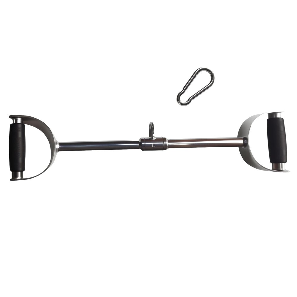 yuhqc LAT Pull Down Bar Press Down Bar Cable Machine Attachment Multi Gym Attachment Solid Steel Tricep V-Bar (24 Inch)