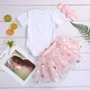 Viworld Baby Girl 1st Birthday Cake Smash Toddler Girl Miss Onederful Romper Tutu Skirt with Headband Clothes Set view 3