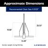Lewmar PGX Galvanized Fluke Anchor 12 lbs., for Boats up to 39', S355 Structural Steel Construction, T-Section Design for Excellent Holding Power - 2020202617 view 2