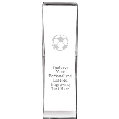 8" Impact Soccer Ball Crystal Award, Custom Engraved Soccer Ball Trophy, Engraving Included, Prime