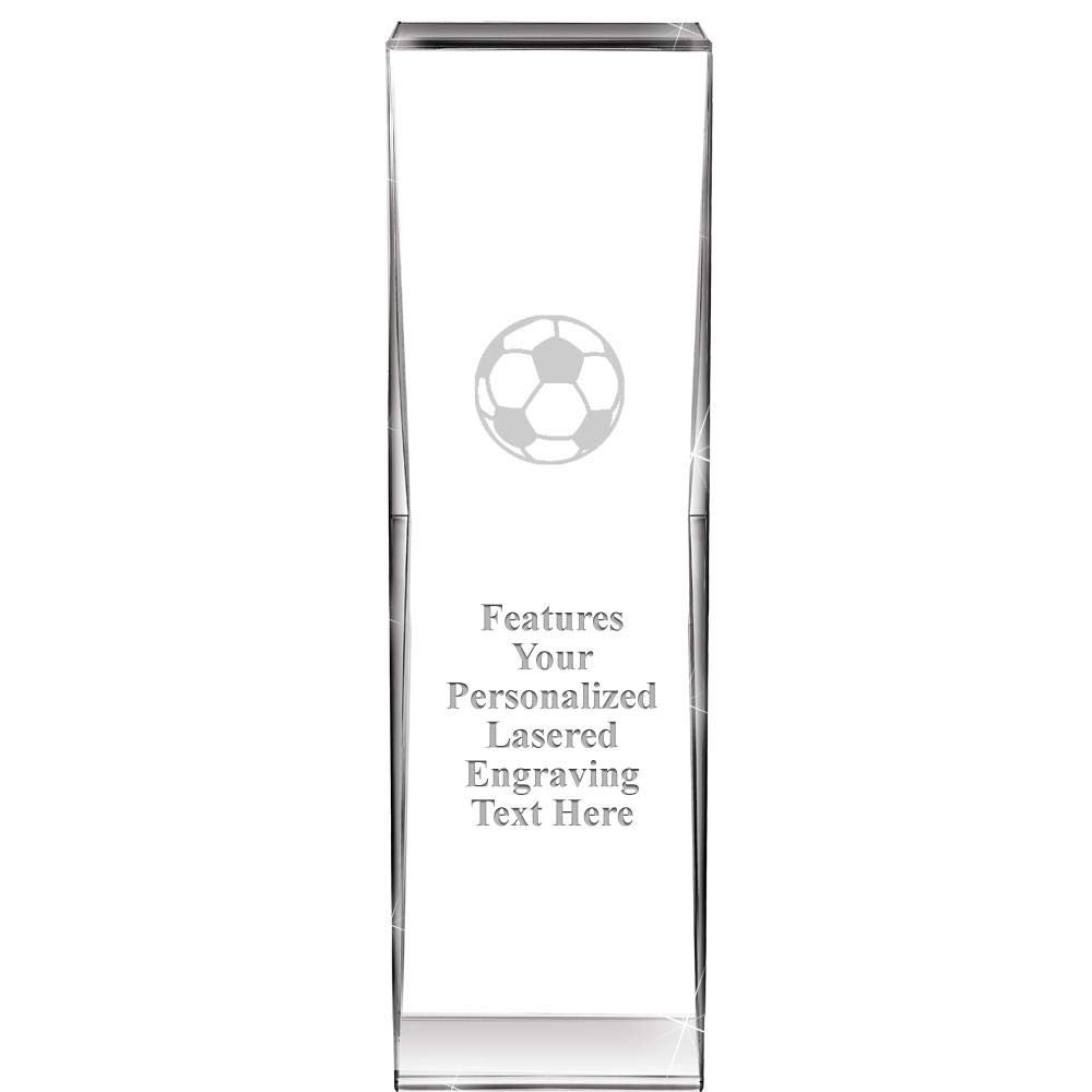 8" Impact Soccer Ball Crystal Award, Custom Engraved Soccer Ball Trophy, Engraving Included, Prime