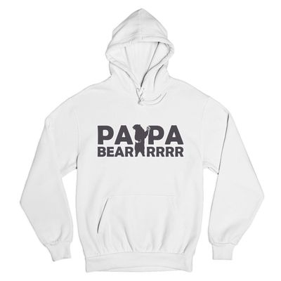 Tee Hunt Papa Bear Sweatshirt Funny Protective Dad Daddy Hoodie White Small