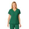 WonderWink Womens Flex Back V-Neck Top Medical Scrubs, Hunter Green, XX-Small US view 1