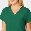 WonderWink Womens Flex Back V-Neck Top Medical Scrubs, Hunter Green, XX-Small US view 4