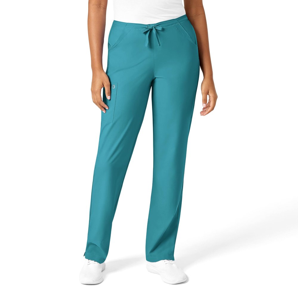 WonderWink W123 Womens Drawstring Scrub Pant  Teal Blue, X-Large