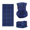 SMEHCF Novelty Seamless Bandana Balaclava Face Cover Mask Shield Neck Gaiter Reusable Breathable Dustproof Windproof Unisex Blue Grid view 1