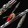 GLW Sword 215cm Spear Wushu Lance Sword Saber Red Damascus Steel Blade Steel Handle view 1