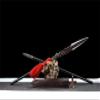 GLW Sword 215cm Spear Wushu Lance Sword Saber Red Damascus Steel Blade Steel Handle view 3