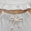 Nokpsedcb Infant Kids Baby Girls Cute Solid Color Ruffle T-shirt Top+Drawstring Bottom Shorts Pants 2Pcs Outfits Set (A-Grey, 18-24 Months) view 4