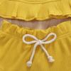 Nokpsedcb Infant Kids Baby Girls Cute Solid Color Ruffle T-shirt Top+Drawstring Bottom Shorts Pants 2Pcs Outfits Set (A-Yellow, 18-24 Months) view 4
