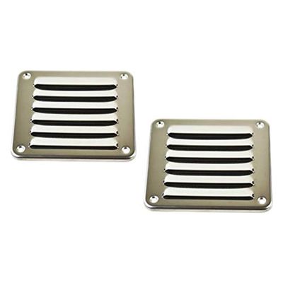 MARINE CITY Rectangle Stamped Louvered Vent 316 Grade Stainless Steel 4-13/16" x 5", Durable, Rust-Resistant, and Easy to Install for Boats, Yachts, and Marine Environments (Pack of 2)