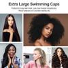 COPOZZ Extra Large Swim Cap, Designed for Long Hair Braids Dreadlocks Weaves Hair Extensions Curls & Afros, Silicone Bathing Cap Swimming Hat for Women Men view 3