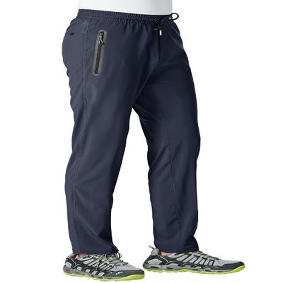 BGOWATU Men's Sweatpants with Zip Pockets Lightweight Quick Dry Athletic Workout Joggers Elastic Waist Hiking Travel Pants A2 Navy S