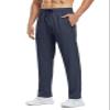 BGOWATU Men's Sweatpants with Zip Pockets Lightweight Quick Dry Athletic Workout Joggers Elastic Waist Hiking Travel Pants A2 Navy S view 2