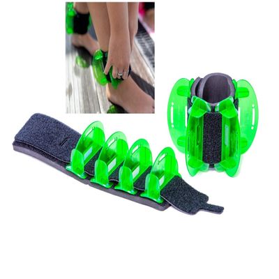 Aqualogix Low Resistance Hybrid Aquatic Training Fin Set - Green | Aquatic Cuffs | Quick Start Guide | Leg Water Weights | Aqua Aerobics, HIIT & Swim Training | Pair (LRPCFIN)
