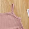 Nokpsedcb Infant Kids Baby Girls Cute Solid Color Ruffle T-shirt Top+Drawstring Bottom Shorts Pants 2Pcs Outfits Set (A-Pink, 0-6 Months) view 3