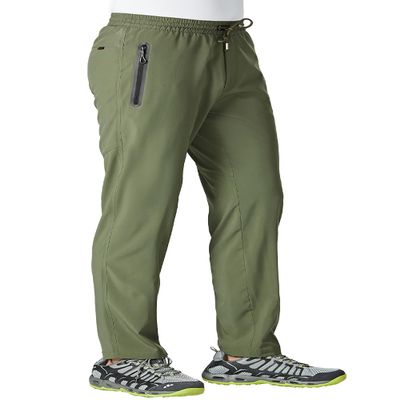 BGOWATU Men's Sweatpants with Zip Pockets Lightweight Quick Dry Athletic Workout Joggers Elastic Waist Hiking Travel Pants A2 Green S