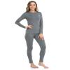 WEERTI Thermal Underwear for Women Long Johns with Fleece Lined Base Layer Women Cold Weather Top Bottom Grey view 1