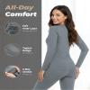 WEERTI Thermal Underwear for Women Long Johns with Fleece Lined Base Layer Women Cold Weather Top Bottom Grey view 2