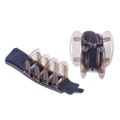 Aqualogix Medium Resistance Hybrid Aquatic Training Fin Set - Smoke | Aquatic Cuffs | Quick Start Guide | Leg Water Weights | Strength, HIIT & Swim Training | Pair (MRPCFIN)