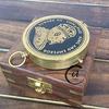 AV Magnet Needle Brass Compass with Wooden Box - King Edward Printed view 1
