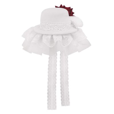 Clobeau Fascinators Hat Women Party Church Fancy Veil Wedding Hat Hair Fascinator (White)