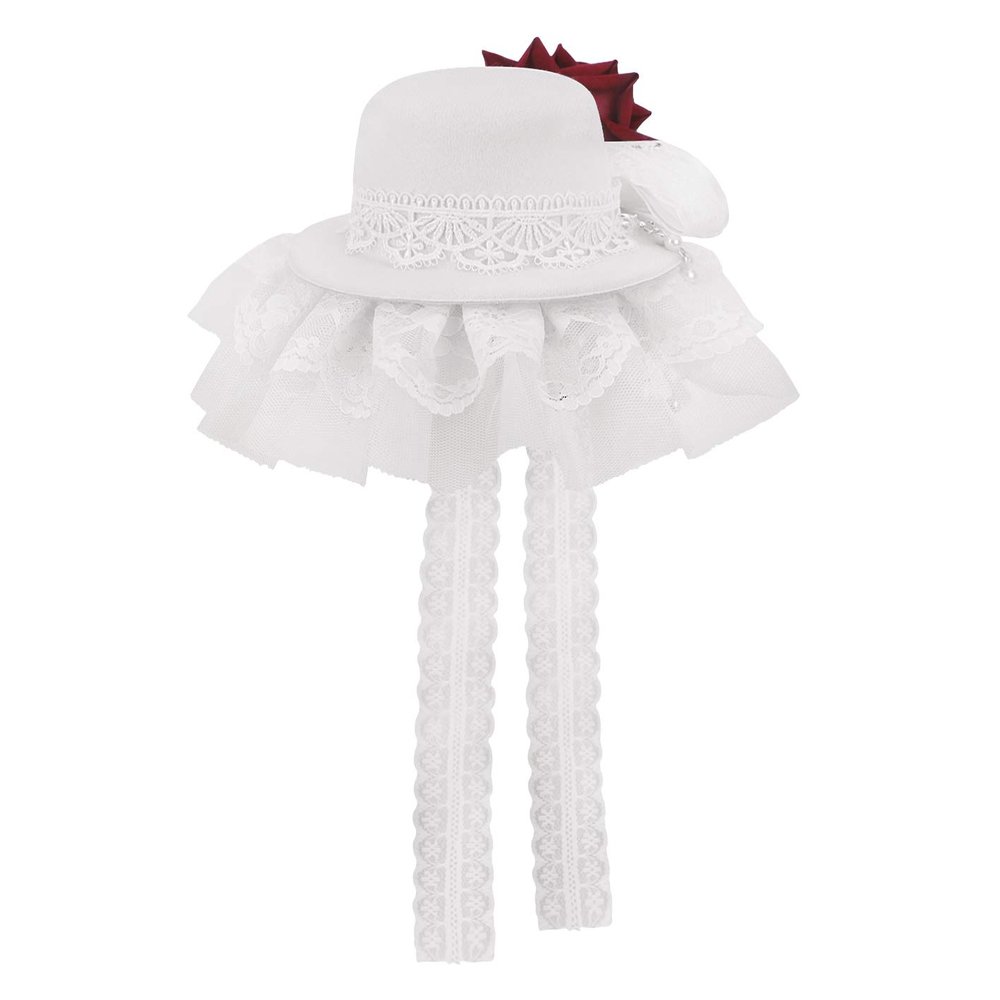 Clobeau Fascinators Hat Women Party Church Fancy Veil Wedding Hat Hair Fascinator (White)