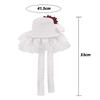 Clobeau Fascinators Hat Women Party Church Fancy Veil Wedding Hat Hair Fascinator (White) view 4