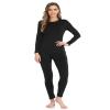 WEERTI Thermal Underwear for Women Long Johns with Fleece Lined Base Layer Women Cold Weather Top Bottom Black view 1