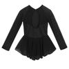 ACSUSS Kids Girls Mesh Long Sleeves Ballet Tutu Dress Gymnastics Leotards Figure Ice Skating Dress Dancewear Black 6 view 4