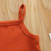 Nokpsedcb Infant Kids Baby Girls Cute Solid Color Ruffle T-shirt Top+Drawstring Bottom Shorts Pants 2Pcs Outfits Set (A-Dark orange, 6-12 Months) view 3