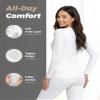 WEERTI Thermal Underwear for Women Long Johns with Fleece Lined Base Layer Women Cold Weather Top Bottom White view 2