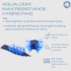 Aqualogix High Resistance Hybrid Aquatic Exercise Fin Set - Blue | Aquatic Cuffs | Quick Start Guide | Leg Water Weights | Strength & Swim Training | Exercise Equipment for Pools | Pair (HRPCFIN) view 2