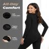 WEERTI Thermal Underwear for Women Long Johns with Fleece Lined Base Layer Women Cold Weather Top Bottom Black view 2