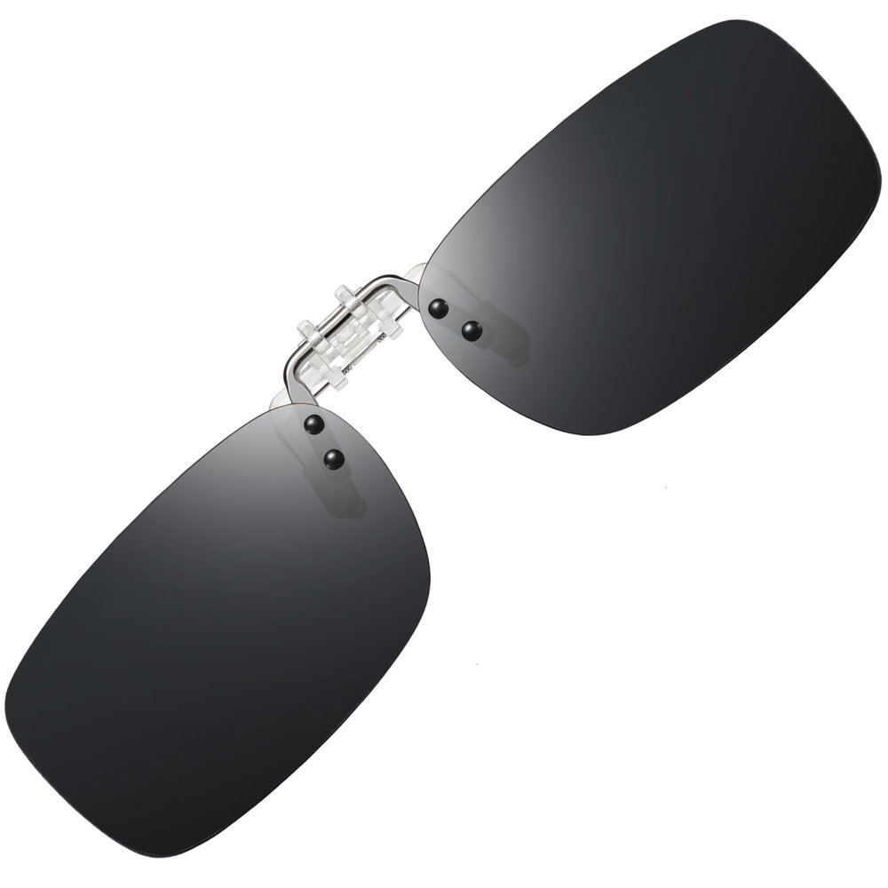 AoHeng Polarized Clip On Sunglasses,Transparent Flip,Unisex,1.00mm Thickened Lenses