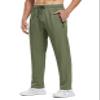 BGOWATU Men's Sweatpants with Zip Pockets Lightweight Quick Dry Athletic Workout Joggers Elastic Waist Hiking Travel Pants A2 Green XL view 2
