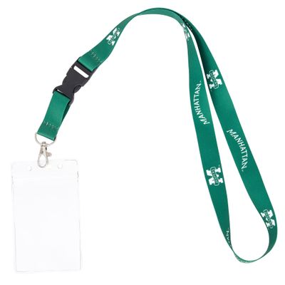 Desert Cactus Manhattan College Lanyard Jaspers Car Keys College ID Badge Holder Keychain Detachable Breakaway Snap Buckle (w/Pouch Green)