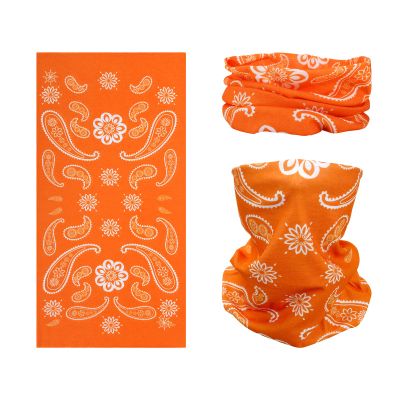 SMEHCF Novelty Seamless Bandana Balaclava Face Cover Mask Shield Neck Gaiter Reusable Breathable Dustproof Windproof Unisex Orange Konjac Flower