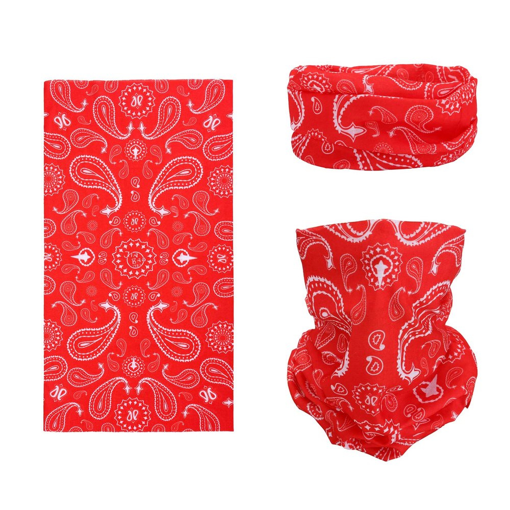 SMEHCF Novelty Seamless Bandana Balaclava Face Cover Mask Shield Neck Gaiter Reusable Breathable Dustproof Windproof Unisex Red Konjac Flower