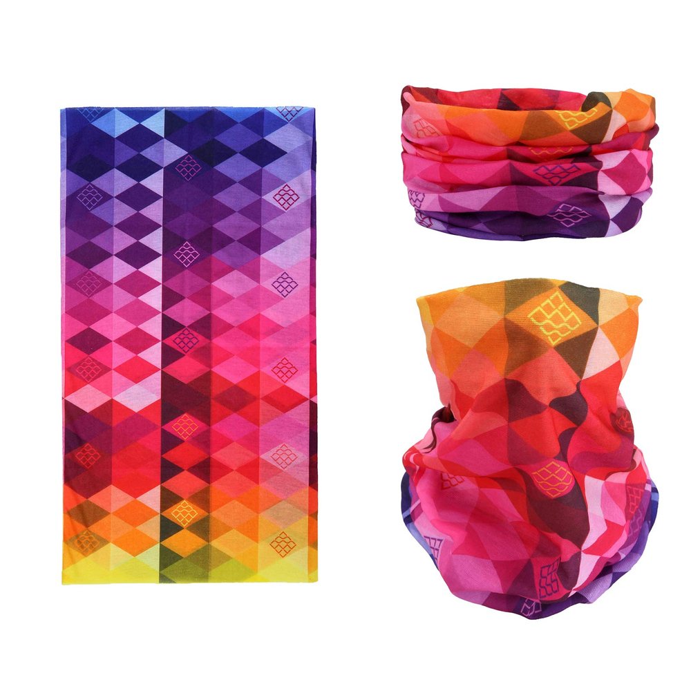 SMEHCF Novelty Seamless Bandana Balaclava Face Cover Mask Shield Neck Gaiter Reusable Breathable Dustproof Windproof Unisex Rainbow Color Diamond