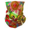 SMEHCF Novelty Seamless Bandana Balaclava Face Cover Mask Shield Neck Gaiter Reusable Breathable Dustproof Windproof Unisex Gothic Colorful Flower Round Pattern view 4